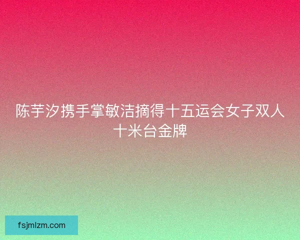 陈芋汐携手掌敏洁摘得十五运会女子双人十米台金牌